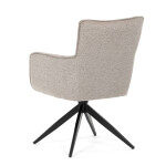 Židle jídelní, taštičkové pružiny v sedáku, 180° otočný mechanismus, lanýžová voděodolná látka, černý kov