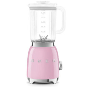 Smeg BLF03PKEU mixér, 800 W, 4 programy, funkce pulse, 18000 RPM, nerezové ostří, Ice crush, 50's Style, růžový