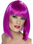 Neonově fialová krátká paruka Glam s ofinou Smiffys 42141