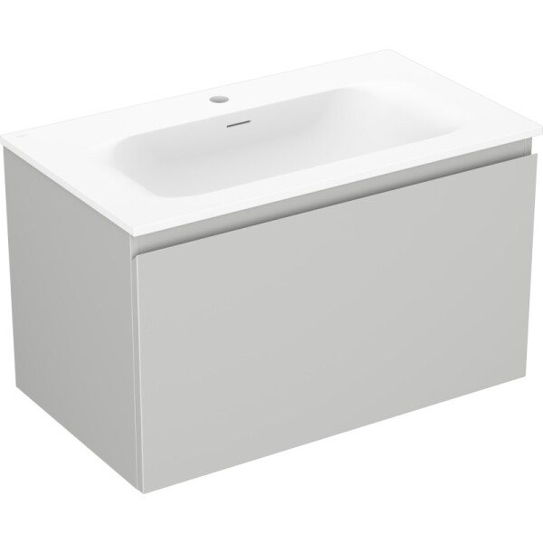 MEXEN/S - Orio koupelnová skříňka 80 cm s umyvadlem Vela, 1 šuplík, šedá mat/bílá mat 91A10-08047-1-BF62-W23M01