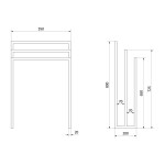 SAPHO - SKA stojan na ručníky 550x800x200, černá mat SKA303