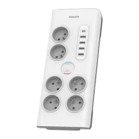 Philips SPN7060WA/60 bílá / Přepěťová ochrana / 6 zásuvek 4x USB-A 1x USB-C (SPN7060WA/60)