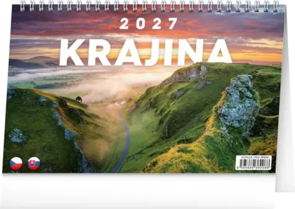 NOTIQUE Krajina CZ/SK 2027 / Stolní kalendář / 23,1 x 14,5 cm