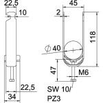 OBO Bettermann 6479308 U-stojina (d x š x v) 6 m x 70.00 mm x 50.00 mm 1 ks šedá