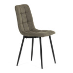 Židle jídelní, zelená látka cowboy, nohy černý kov