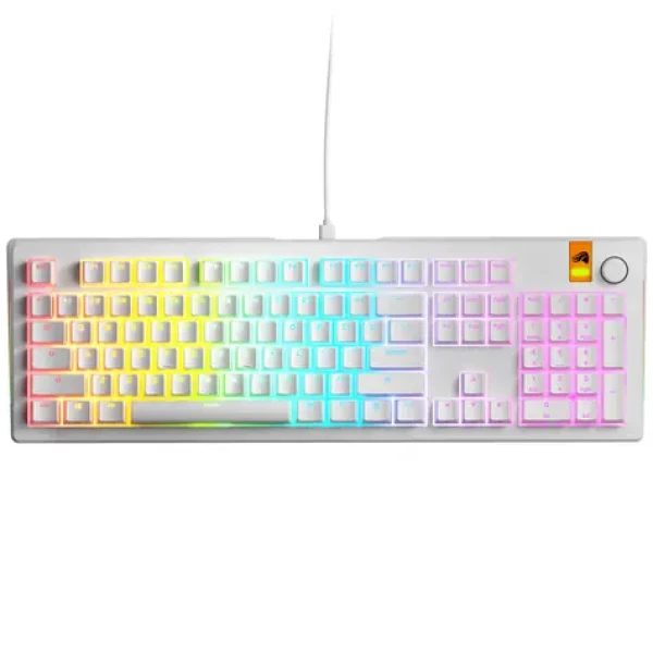Glorious GMMK 3 HE 100% - Fox HE ANSI bílá / herní 100% / USB-C / ANSI (US) layout / Fox HE / RGB / 1.4m (GLO-KB-GMMK3-100-PB-HE-W-WHT-US)