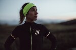 Compressport Thin On/Off Sportovní funkční světle modrá - Běžecká čelenka Compressport Headband On/Off - Flash Fluo Yellow/Black