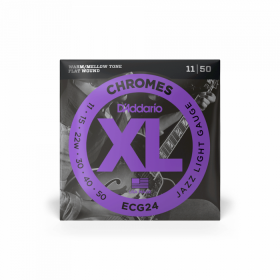 D'Addario ECG24 Chromes Flat Wound Jazz Light 11-50