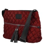 Dámská prošívaná crossbody kabelka s třásněmi Yana, červená