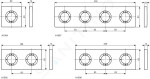 IDEAL STANDARD - Archimodule Krycí 3-otvorová rozeta 100 x 266 mm, chrom A963732AA