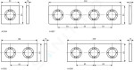 IDEAL STANDARD - Archimodule Krycí 3-otvorová rozeta 83 x 249 mm, chrom A1506AA