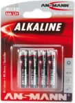 Ansmann Red / Alkalická baterie AAA / 1,5 V / 4 ks / blistr (5015553)