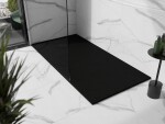 MEXEN/S - Stone+ obdélníková sprchová vanička 200 x 80, černá, mřížka černá 44708020-B