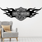 Samolepka Harley Davidson oheň Barva: šedá, Velikost: 100 x 35 cm