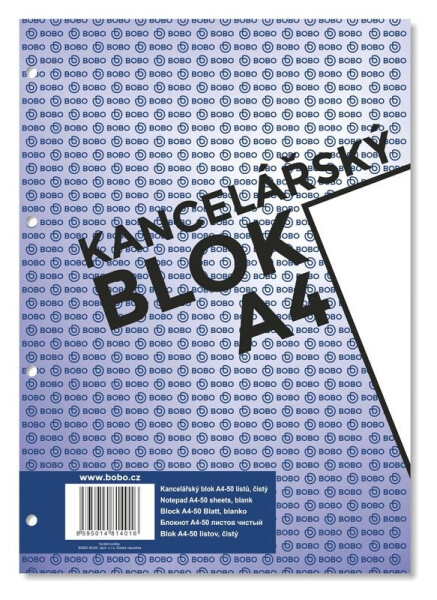 Kancelářský blok A4, čistý, 50 listů