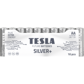 TESLA SILVER+ alkalická tužková baterie AA (LR06) 10 ks / fólie (1099137212)