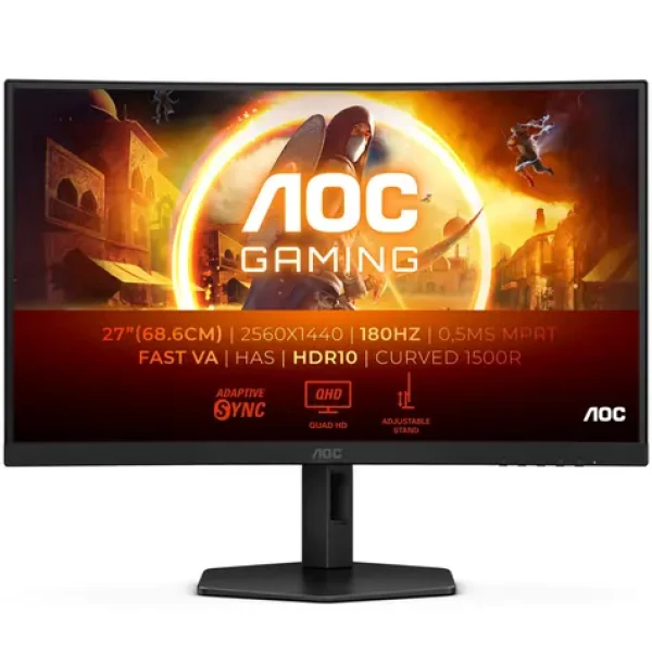27" AOC Gaming CQ27G4X černá / VA / 2560x1440 / 16:9 / 1ms / 80mil:1 / 300cd-m2 / HDMI + DP / VESA (CQ27G4X)