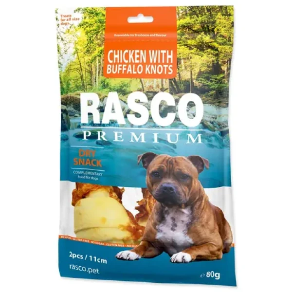 Rasco Premium uzly bůvolí 11cm obalené kuřecím masem 80g  (1704-17020)