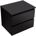CERANO - Koupelnová skříňka Carole - černá matná + deska pod umyvadlo Navira Pro - 36 mm - 70x51,6x46 CER-668297