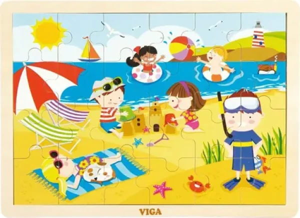 VIGA Dřevěné puzzle Léto