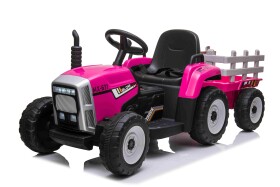 Mamido Elektrický traktor s vlečkou Blow růžový