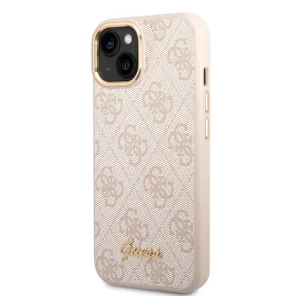Pouzdro Guess PC/TPU 4G Metal Camera Outline iPhone 14 růžové