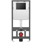 CERANO - Kompletní WC set Basic/Felci - bílá lesklá - WC tlačítko Maxio/Černá - závěsné - předstěnová instalace - 53x37 CER-8050BD86083
