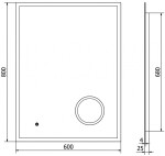 MEXEN - Kala zrcadlo s osvětlením s kosmetickým zrcátkem 60 x 80 cm, LED 600 9820-060-080-611-00