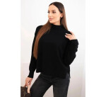 Dámský svetr volný styl 35209 Černá - K-Fashion černá one size