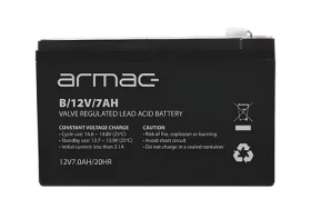Armac VRLA AGM 12V 7Ah / Olověný akumulátor / bezúdržbový / VRLA / nabíjecí proud 1,8 A (B/12V/7AH)