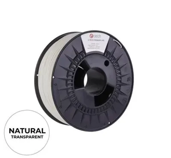 C-TECH PREMIUM LINE Filament PETG transparentní | 1.75mm | 1kg (8594125013226)