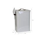 Garden Trading Plechová dóza na granule Large Leather Handle, bílá barva, hnědá barva, kov, kůže