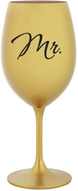 MR. zlatá sklenice na víno 350 ml