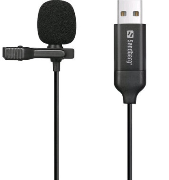 Sandberg streamer USB Clip Microphone / klopový mikrofon / USB-A (126-40)