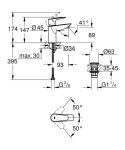 GROHE - Start Edge Umyvadlová baterie s výpustí Push-Open, chrom 23898001