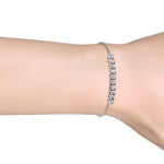 Royal Fashion stříbrný pozlacený náramek Swarovski DBS0147-001-WG