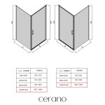 CERANO - Sprchový kout Porte L/P - 8 mm - černá matná, grafitové sklo - 100x100x195 - otočný CER-8050BD7484