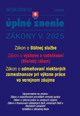 Aktualizácia V/2 2025 Štátna služba, informačné technológie verejnej správy