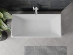 MEXEN/S - Nita volně stojící vana 170 x 80, bílá/černá, sifon a přepad bílá 52091708075-20