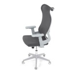 Židle kancelářská, šedý MESH, bílý plast, plastový kříž