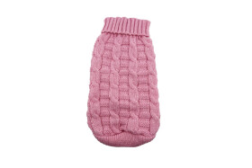 Cuddly svetr pro psa Barva: Růžová, Délka zad (cm): 29-31, Obvod hrudníku: 32 - 44 cm