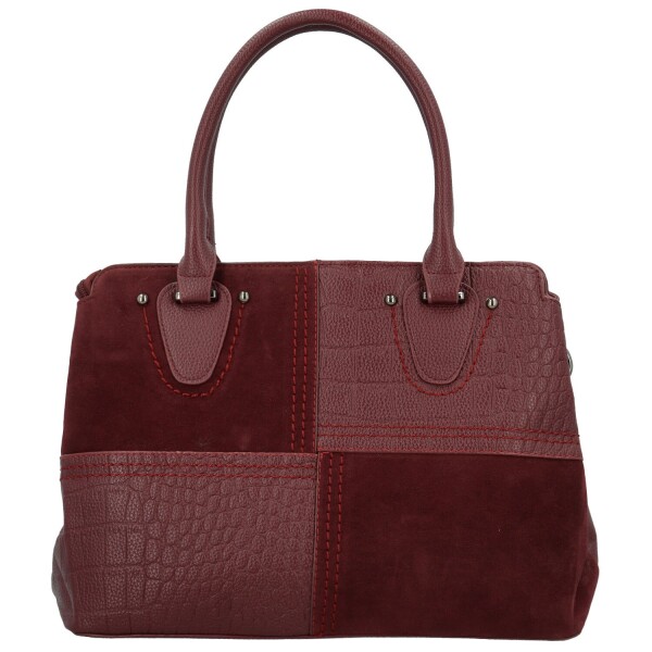 Módní dámská koženková kabelka do ruky Rosen, vínová