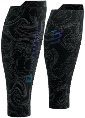 Kompresní lýtkové návleky Compressport R2 3.0 Aurora - Black/Aurora Velikost: 30-34 cm obvod lýtka