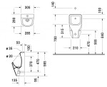 DURAVIT - D-Code Pisoár, horní přívod vody, Rimless, bílá 0828300000