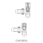 CERANO - Připojovací sada radiátorových ventilů - ruční - rohová - 1/2"/1/2"- černá matná CER-K15-S