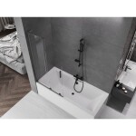 MEXEN/S - Velar L dvoukřídlá posuvná vanová zástěna 90 x 150, transparent, grafit kartáčovaná 896-090-003-01-66