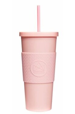 Neon Kactus Pohár na pití s brčkem 625 ml růžová / plast (DS2209)