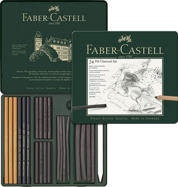 Faber-Castell Faber-Castell, 112978, Pitt Charcoal set, sada uměleckých výtvarných potřeb, 24 ks