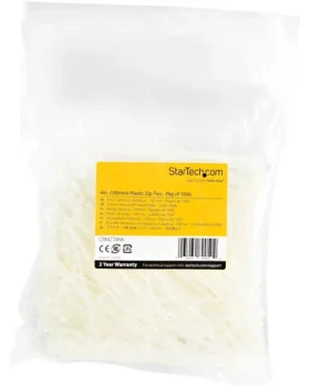 StarTech stahovací pásky bílé / Stahovací pásky / 1000 ks / nylon / uvolnitelné (CBMZT4NK)