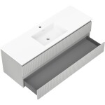 MEXEN/S - Rivel koupelnová skříňka 140 cm s umyvadlem Otis, 2 zásuvky, reliéf , šedá mat/bílá mat - 91A20-14047-2-BFF62-W18M0 91A20-14047-2-BFF62-W18M01